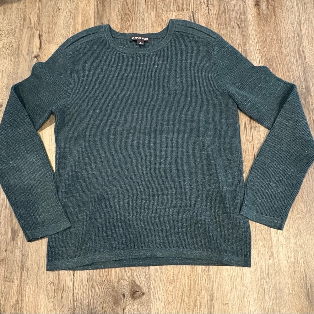 Woman’s Michael Kors Green waffle Sweater M cotton/wool